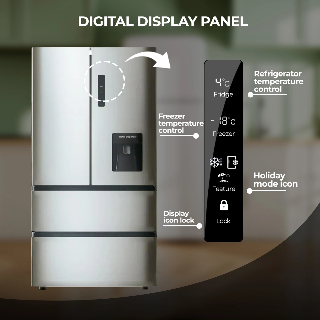 Gplus 528L | Frost Free French Door Refrigerator | Water Dispenser